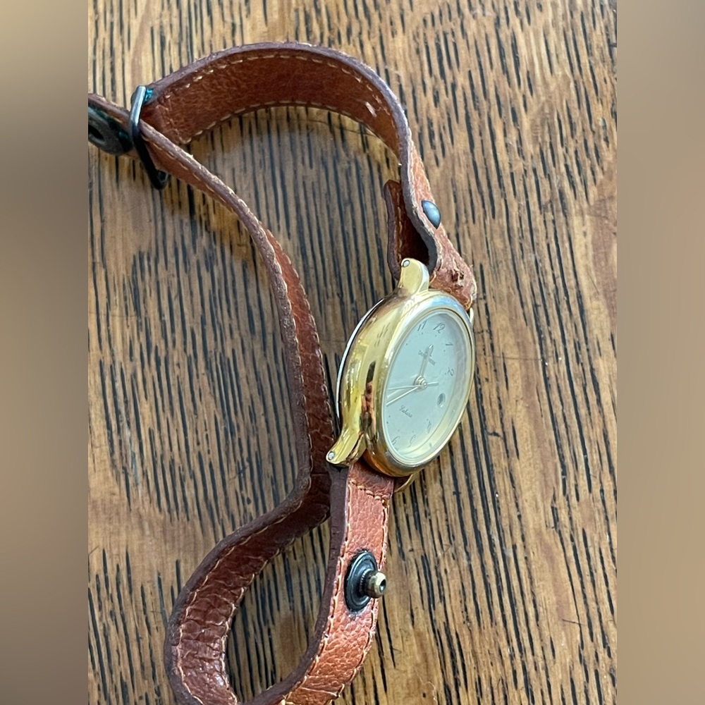 Daniel Mink Gold “Sahara” Swiss Quartz Watch with original leather band. EUC - Picture 7 of 13